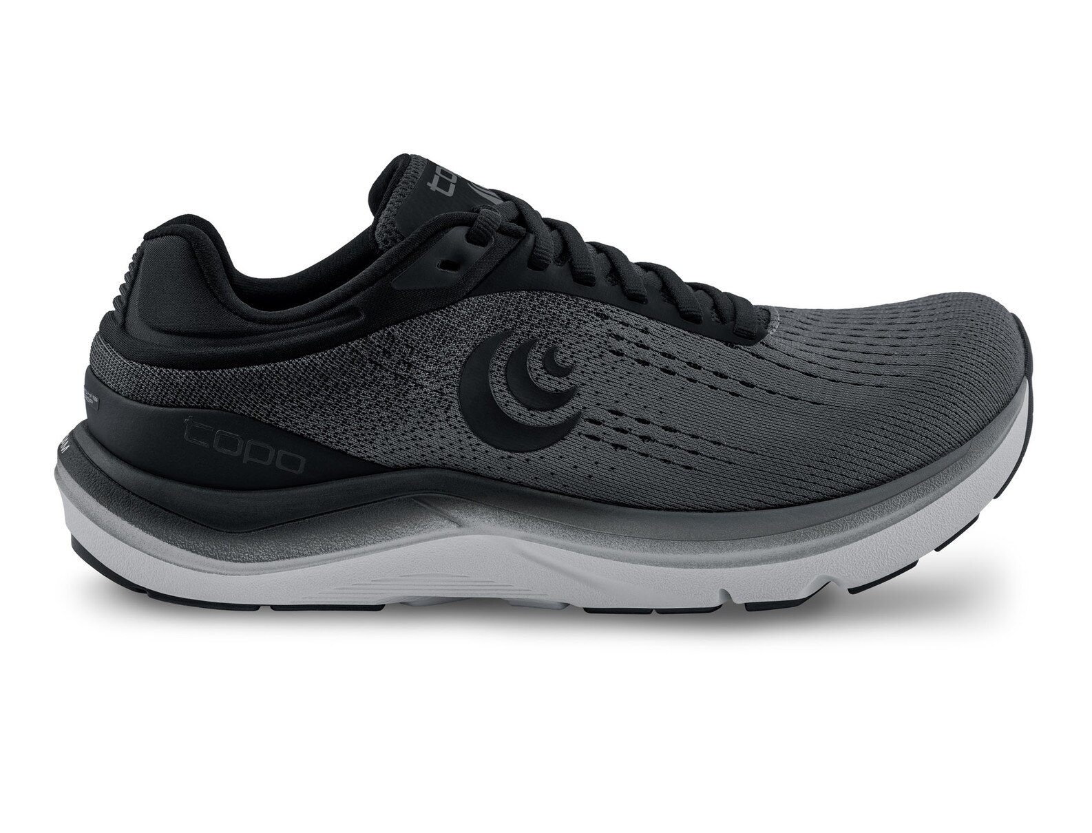 NEW TOPO ATHLETIC men\'s ultrafly 5 shoe in dark grey/grey mens-topo-ultrafly-5-navy-lime  main image 4