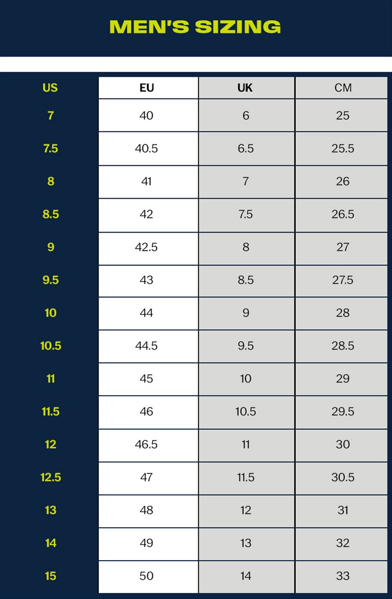 Topo Men's Sizing